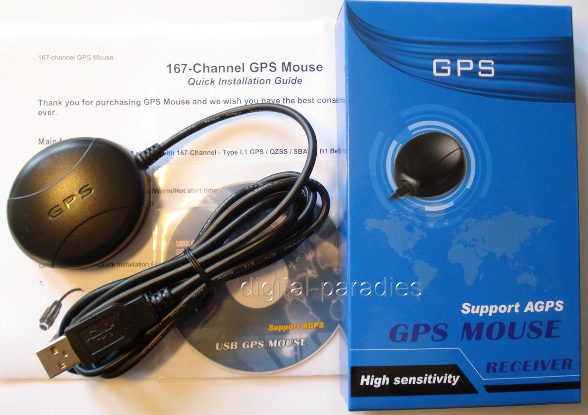 NEU 167 Kanal USB GPS Empfänger Maus Notebook Laptop Universell Receiver Mouse